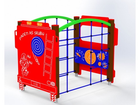 Lauko vaikų žaidimų aikštelė - karstyklė Gaisrinko mašina